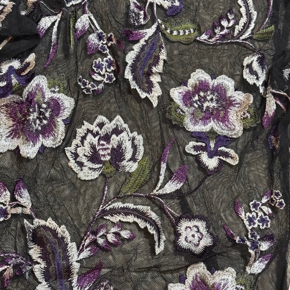 I.N.C. Embroidered Sheer Bell Sleeve Top Petite Floral Blouse‎ - Picture 3 of 6